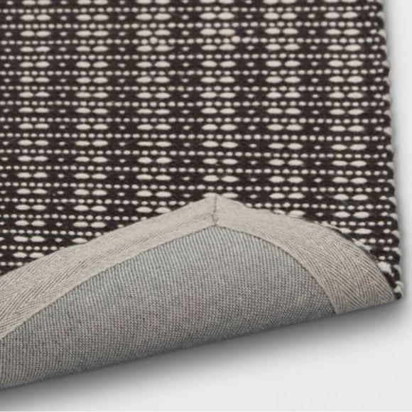 THRESHOLD NEW hand woven cotton/wool runner rug -black -2x7 - Picture 5 of 7